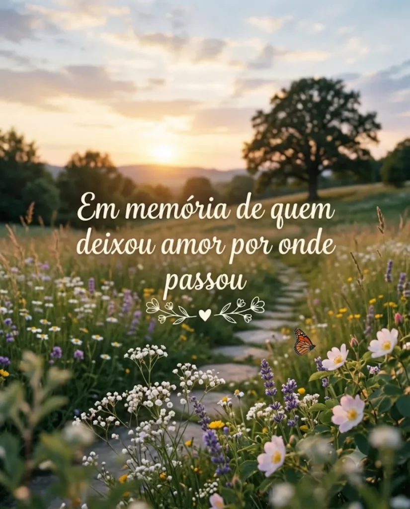 Homenagem de luto para redes sociais em jardim florido