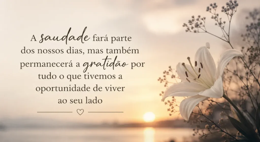 Homenagem e mensagem de luto com lírio branco