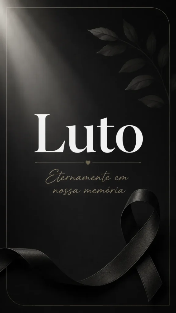 Mensagem de luto para status com laço preto